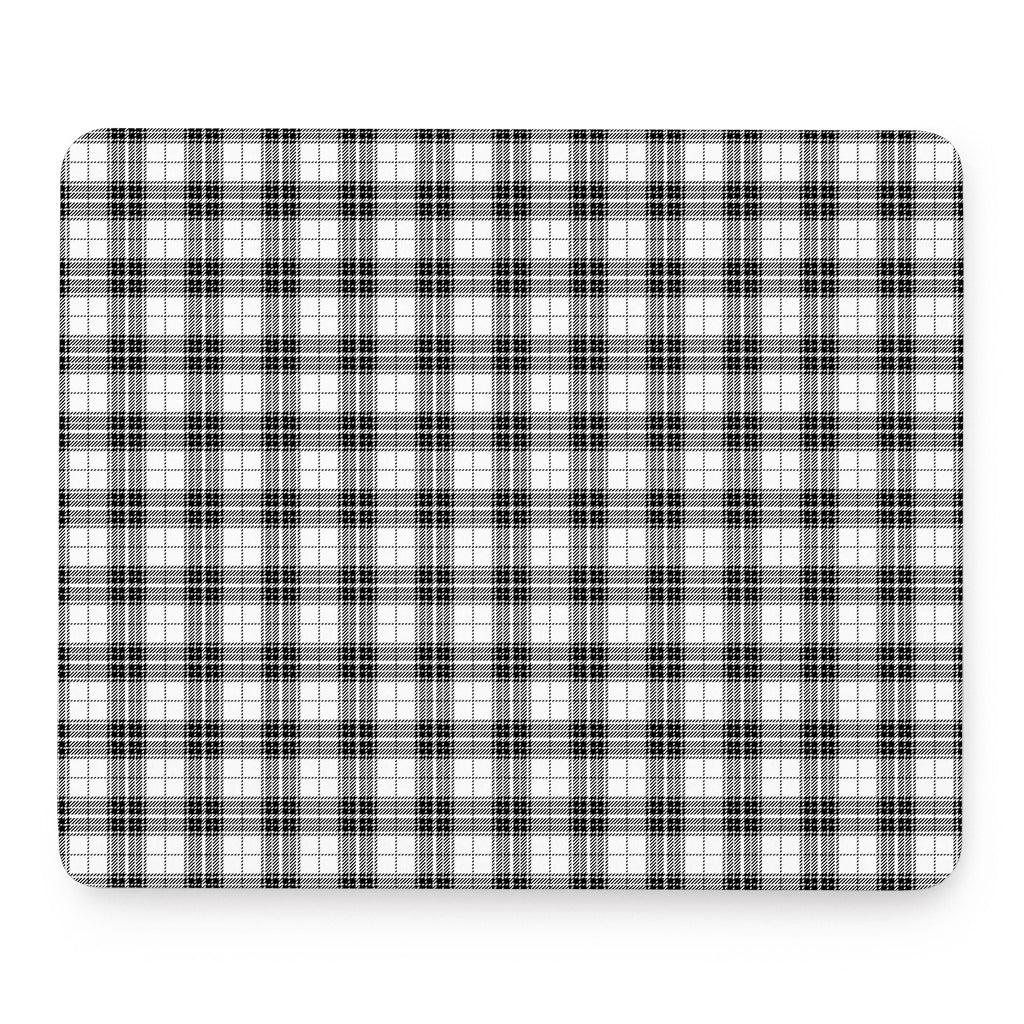 Black And White Tartan Pattern Print Mouse Pad