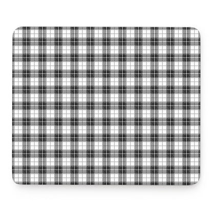Black And White Tartan Pattern Print Mouse Pad
