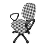 Black And White Tartan Pattern Print Office Chair Cover