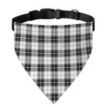 Black And White Tartan Pattern Print Over The Collar Dog Bandana