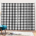 Black And White Tartan Pattern Print Pencil Pleat Curtains