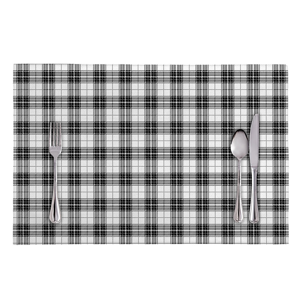 Black And White Tartan Pattern Print Placemat