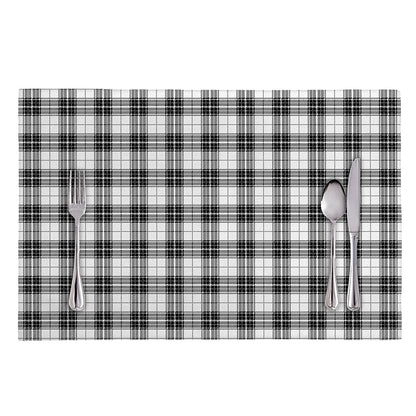 Black And White Tartan Pattern Print Placemat
