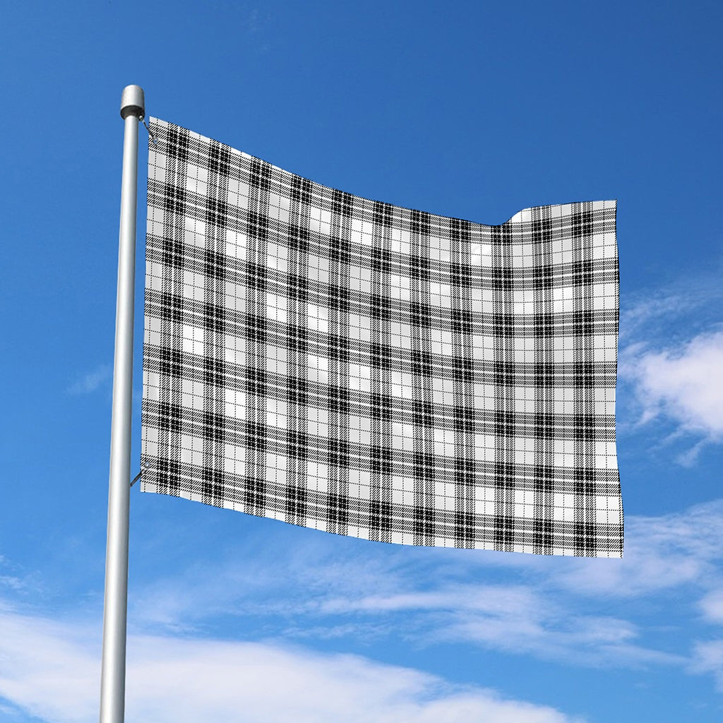 Black And White Tartan Pattern Print Polyester Flag