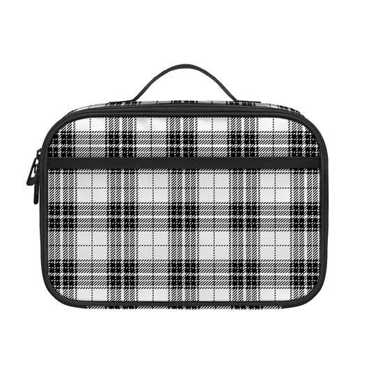 Black And White Tartan Pattern Print Portable Lunch Bag