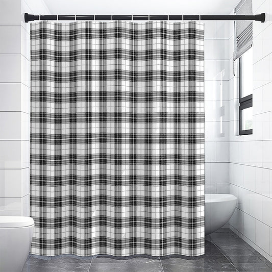 Black And White Tartan Pattern Print Premium Shower Curtain