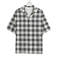 Black And White Tartan Pattern Print Rayon Hawaiian Shirt