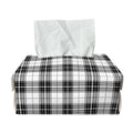 Black And White Tartan Pattern Print Rectangle Tissue Box Cover