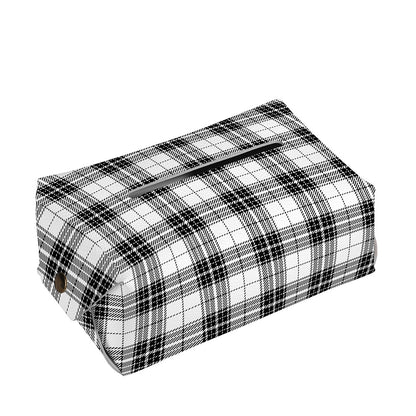 Black And White Tartan Pattern Print Rectangle Tissue Box Cover