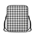 Black And White Tartan Pattern Print Rectangular Crossbody Bag
