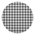 Black And White Tartan Pattern Print Round Blanket