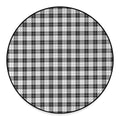 Black And White Tartan Pattern Print Round Floor Mat