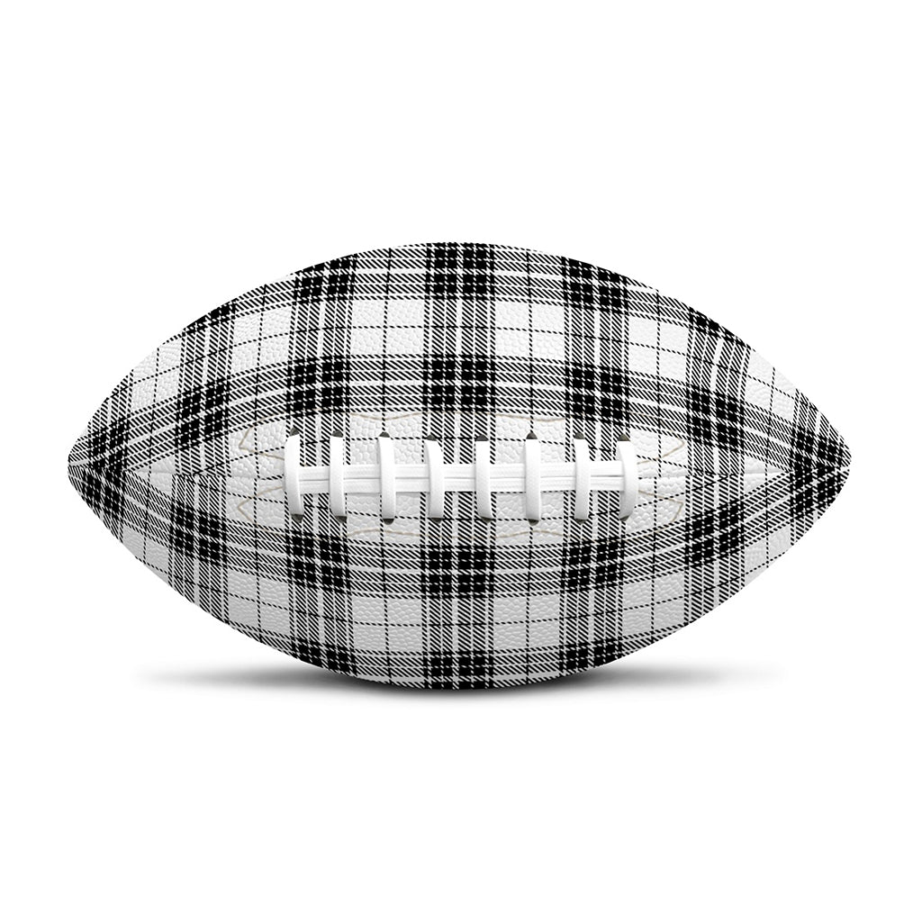 Black And White Tartan Pattern Print Rugby Ball