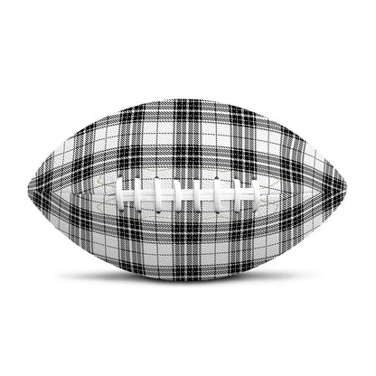Black And White Tartan Pattern Print Rugby Ball