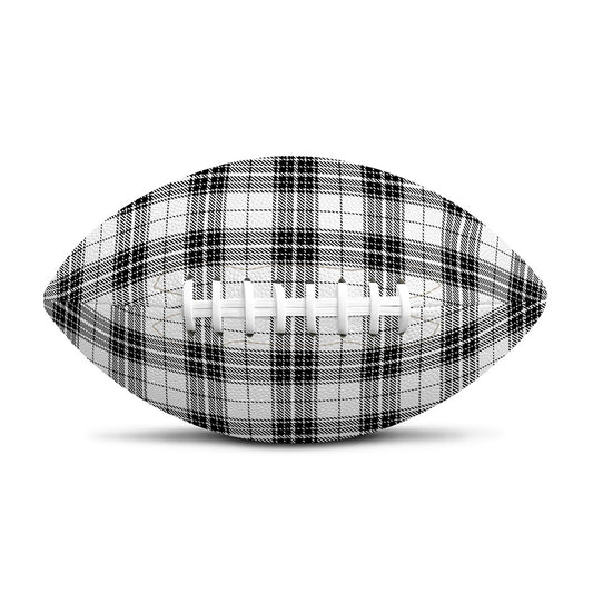 Black And White Tartan Pattern Print Rugby Ball