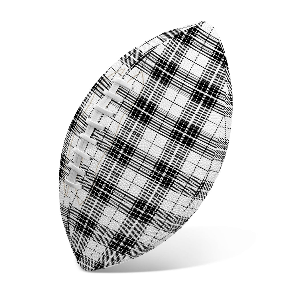 Black And White Tartan Pattern Print Rugby Ball