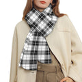 Black And White Tartan Pattern Print Scarf