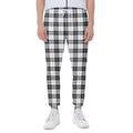 Black And White Tartan Pattern Print Joggers
