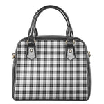 Black And White Tartan Pattern Print Shoulder Handbag