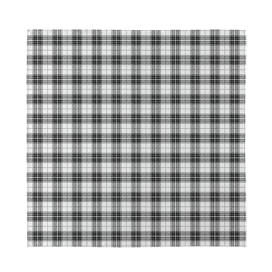 Black And White Tartan Pattern Print Silk Bandana