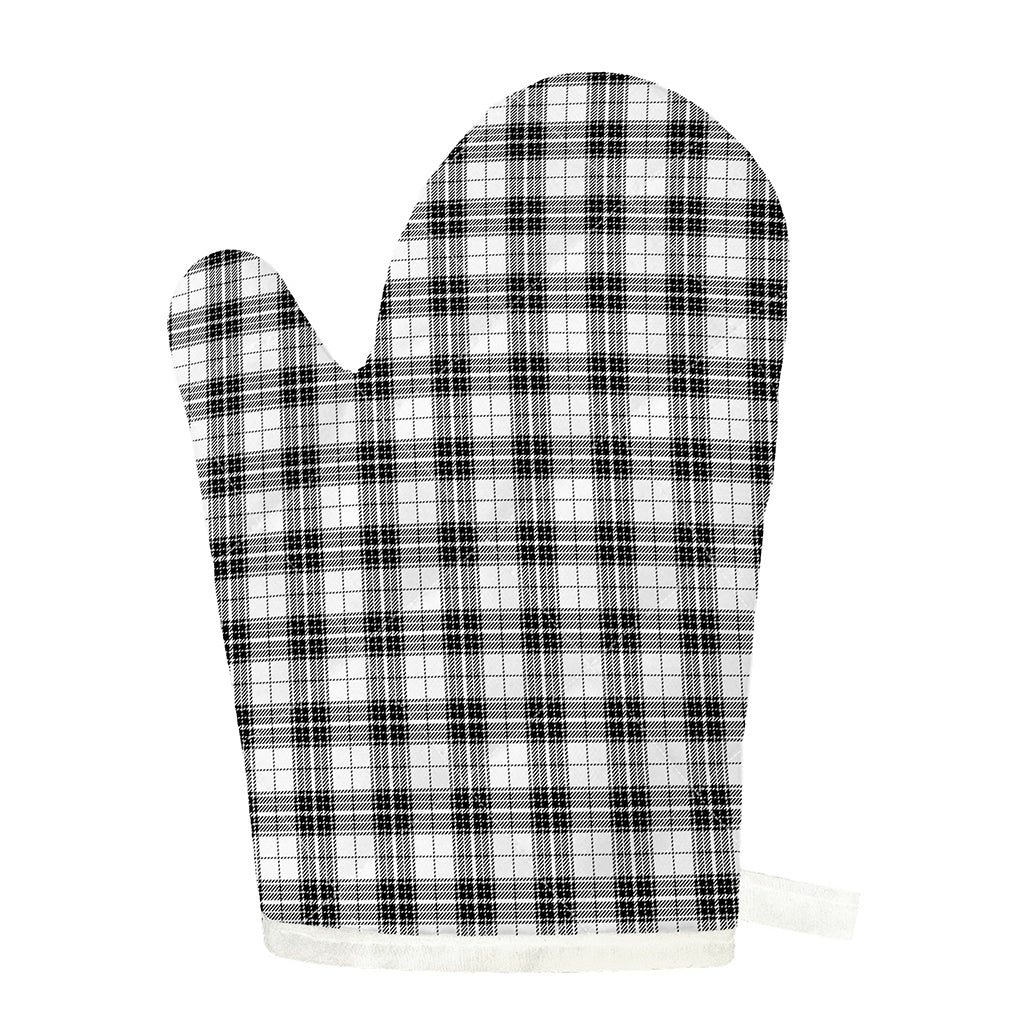 Black And White Tartan Pattern Print Single Oven Mitt