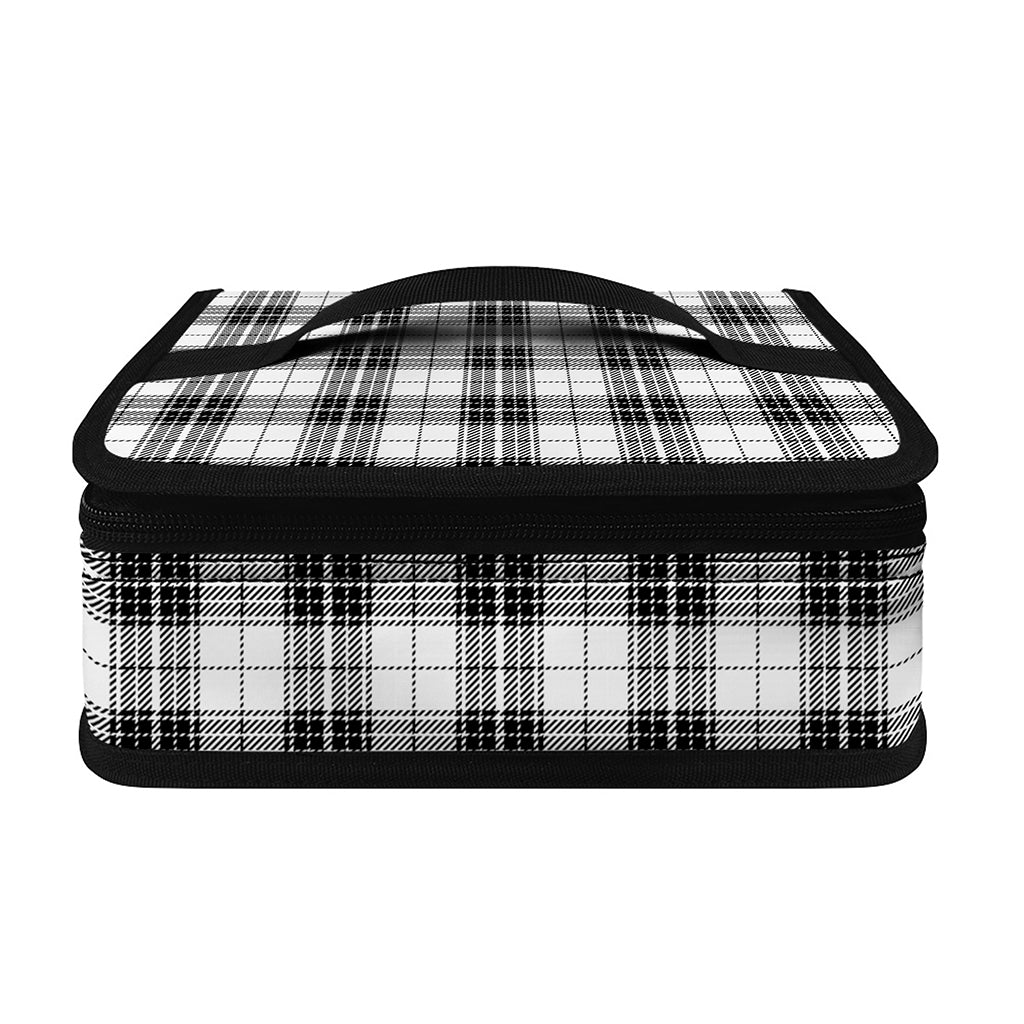 Black And White Tartan Pattern Print Small Lunch Bag