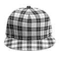 Black And White Tartan Pattern Print Snapback Cap
