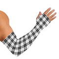Black And White Tartan Pattern Print Sun Protection Arm Sleeves
