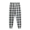Black And White Tartan Pattern Print Sweatpants