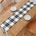 Black And White Tartan Pattern Print Table Runner