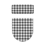Black And White Tartan Pattern Print Toilet Lid And Tank Cover Set