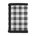 Black And White Tartan Pattern Print Trifold Wallet