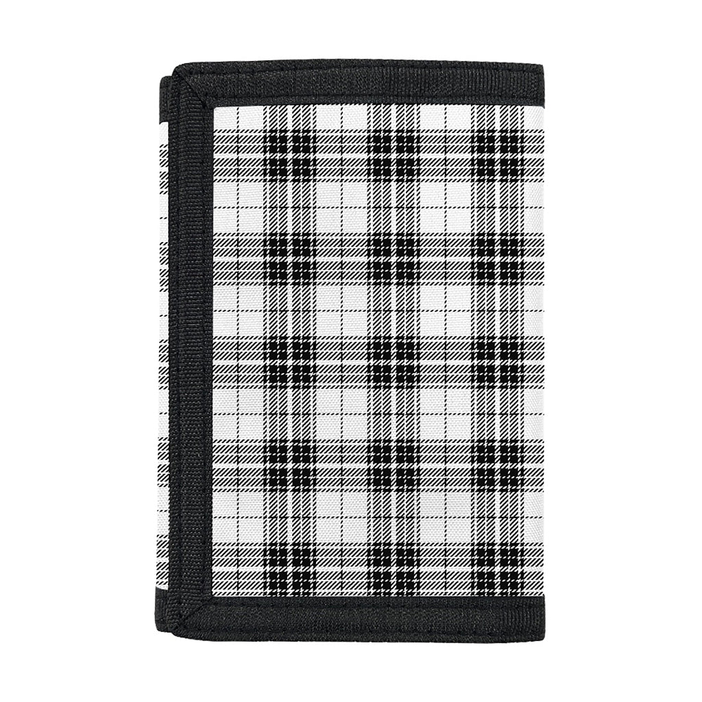 Black And White Tartan Pattern Print Trifold Wallet