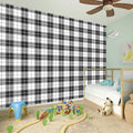 Black And White Tartan Pattern Print Wall Sticker