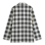 Black And White Tartan Pattern Print Women's Blazer