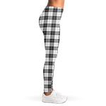 Black And White Tartan Pattern Print Women's Leggings
