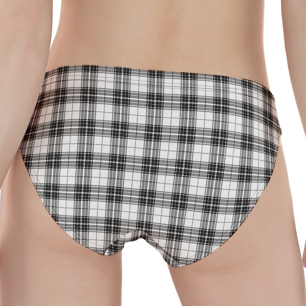 Black And White Tartan Pattern Print Women's Panties