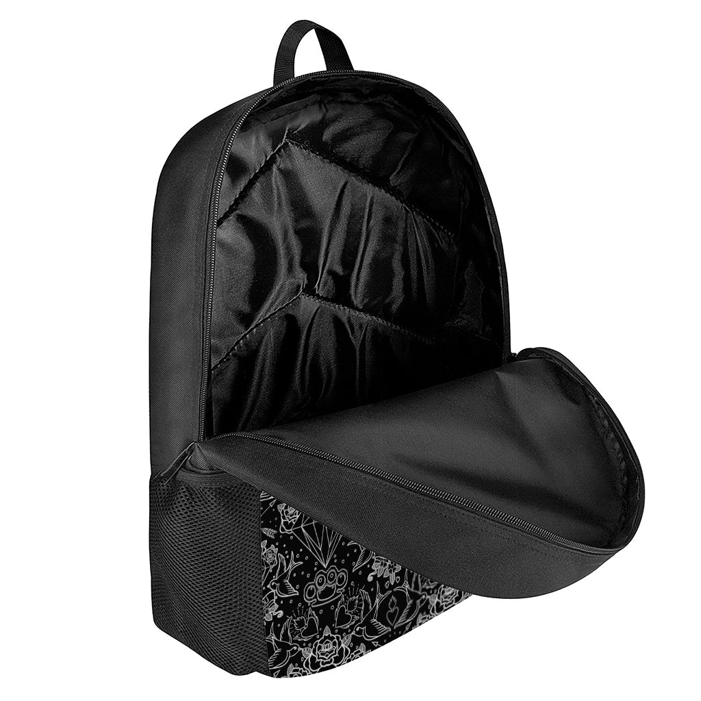 Black And White Tattoo Print 17 Inch Backpack