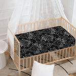 Black And White Tattoo Print Baby Crib Sheet