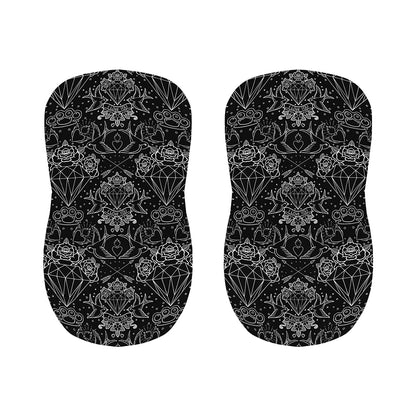 Black And White Tattoo Print Bar Stool Covers