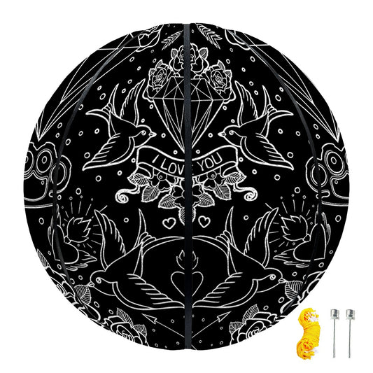Black And White Tattoo Print Basketball