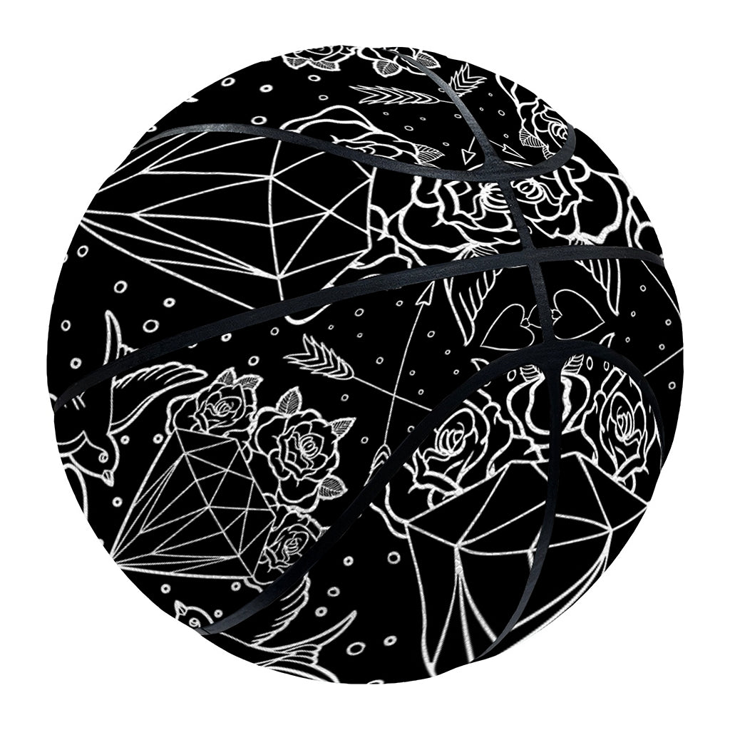 Black And White Tattoo Print Basketball