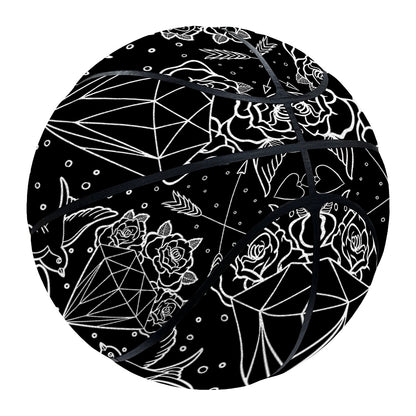 Black And White Tattoo Print Basketball