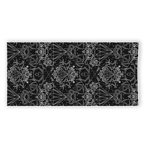 Black And White Tattoo Print Beach Towel