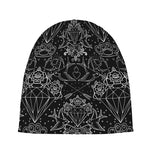 Black And White Tattoo Print Beanie