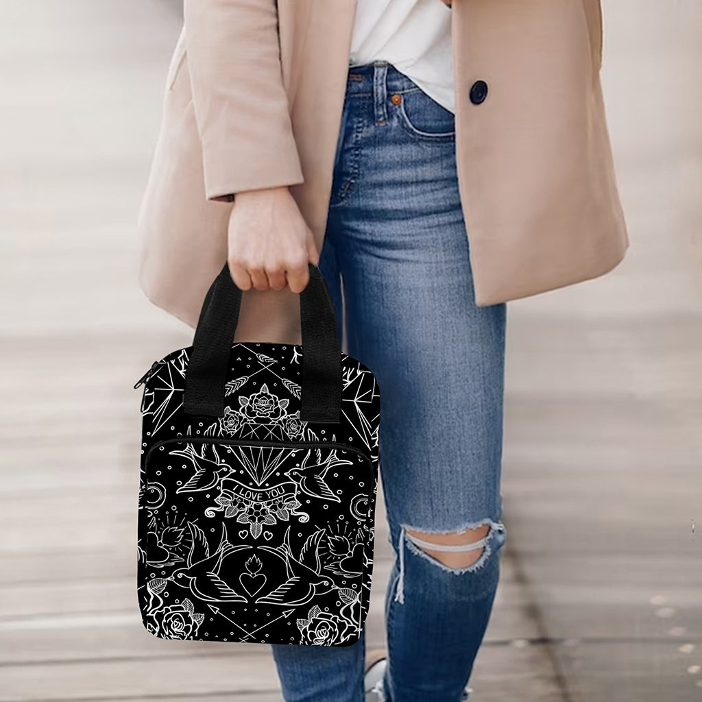 Black And White Tattoo Print Bible Tote Bag