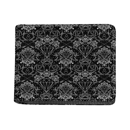 Black And White Tattoo Print Bifold Wallet