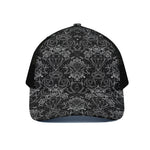 Black And White Tattoo Print Black Mesh Trucker Cap