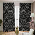 Black And White Tattoo Print Dimout Pencil Pleat Curtains