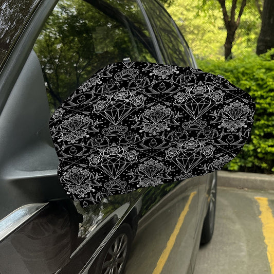 Black And White Tattoo Print Car Side Mirror Covers